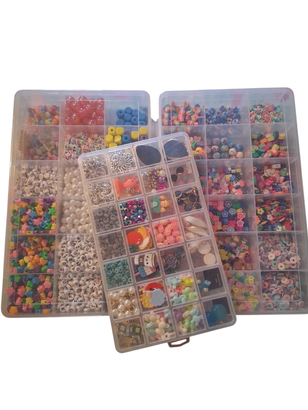 Like New Beads, Charms And Clay Beads Bundle Lot